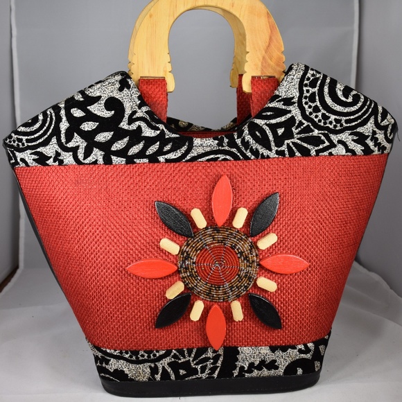 Handbags - African Handmade Jute Handbag, Maasai Beads